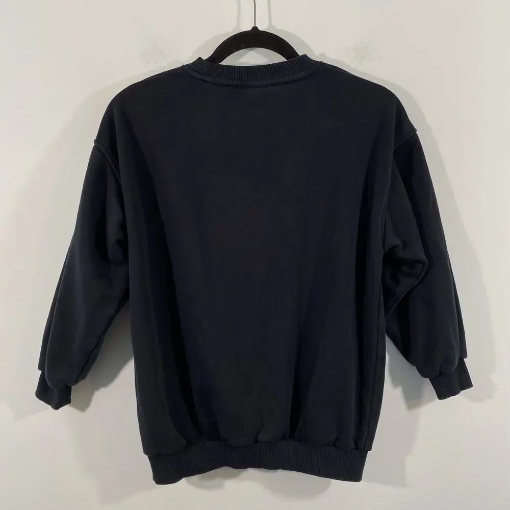 Nike Youth Black Multicolor Graphics Long Sleeve Fleece Sweatshirt Size M